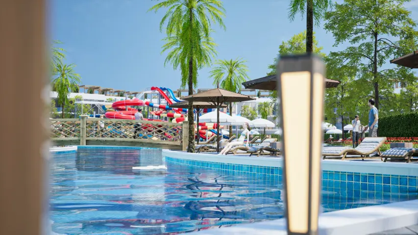 211 Second floor Building 7 main pool + 74 m2 private roof